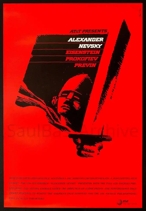 1987 LA Philharmonic Screening Alexander Nevsky Original Vintage Movie Poster