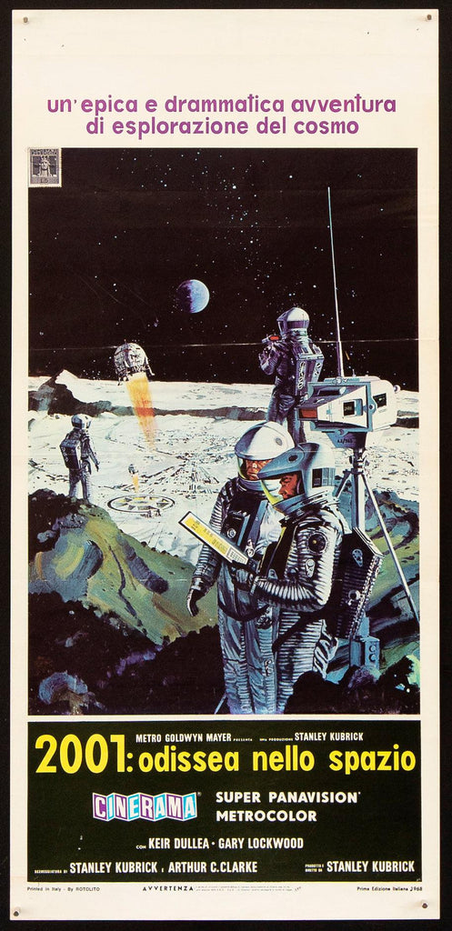 2001 A Space Odyssey Italian Locandina (13x28) Original Vintage Movie Poster