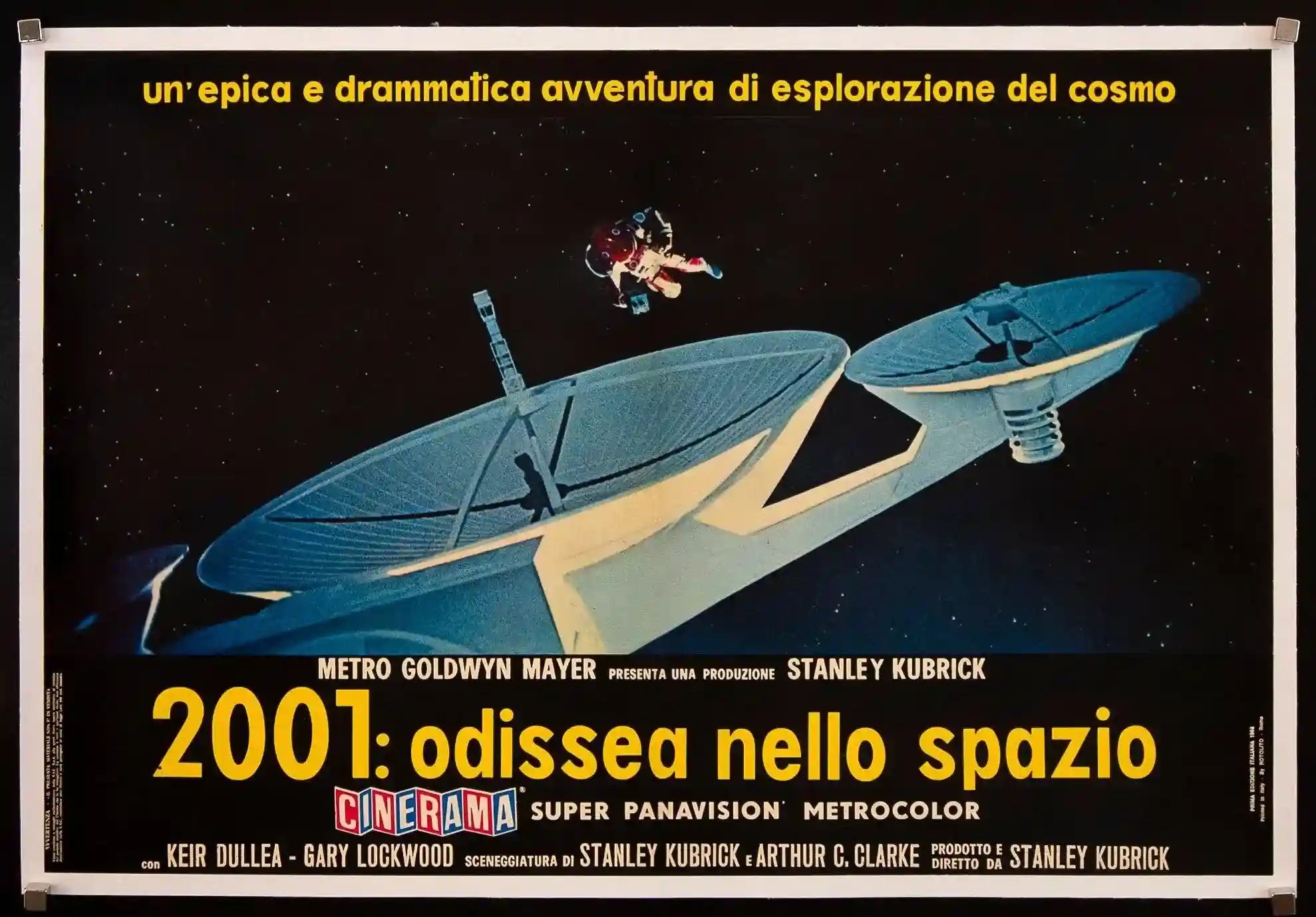 2001 A Space Odyssey Movie Poster 1968 Italian Photobusta (18x26)