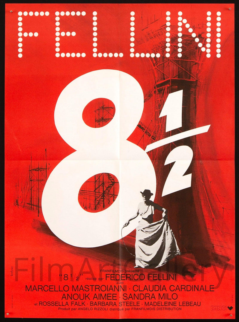 8 1/2 (Eight and a Half) French small (23x32) Original Vintage Movie Poster