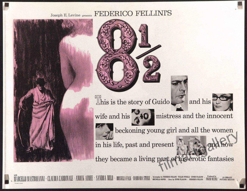 8 1/2 (Eight and a Half) Original Vintage Movie Poster