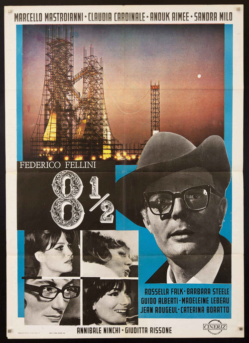 8 1/2 (Eight and a Half) Original Vintage Movie Poster