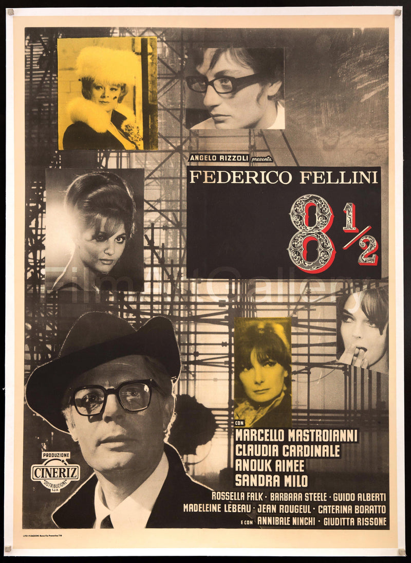 8 1/2 (Eight and a Half) Italian 2 Foglio (39x55) Original Vintage Movie Poster