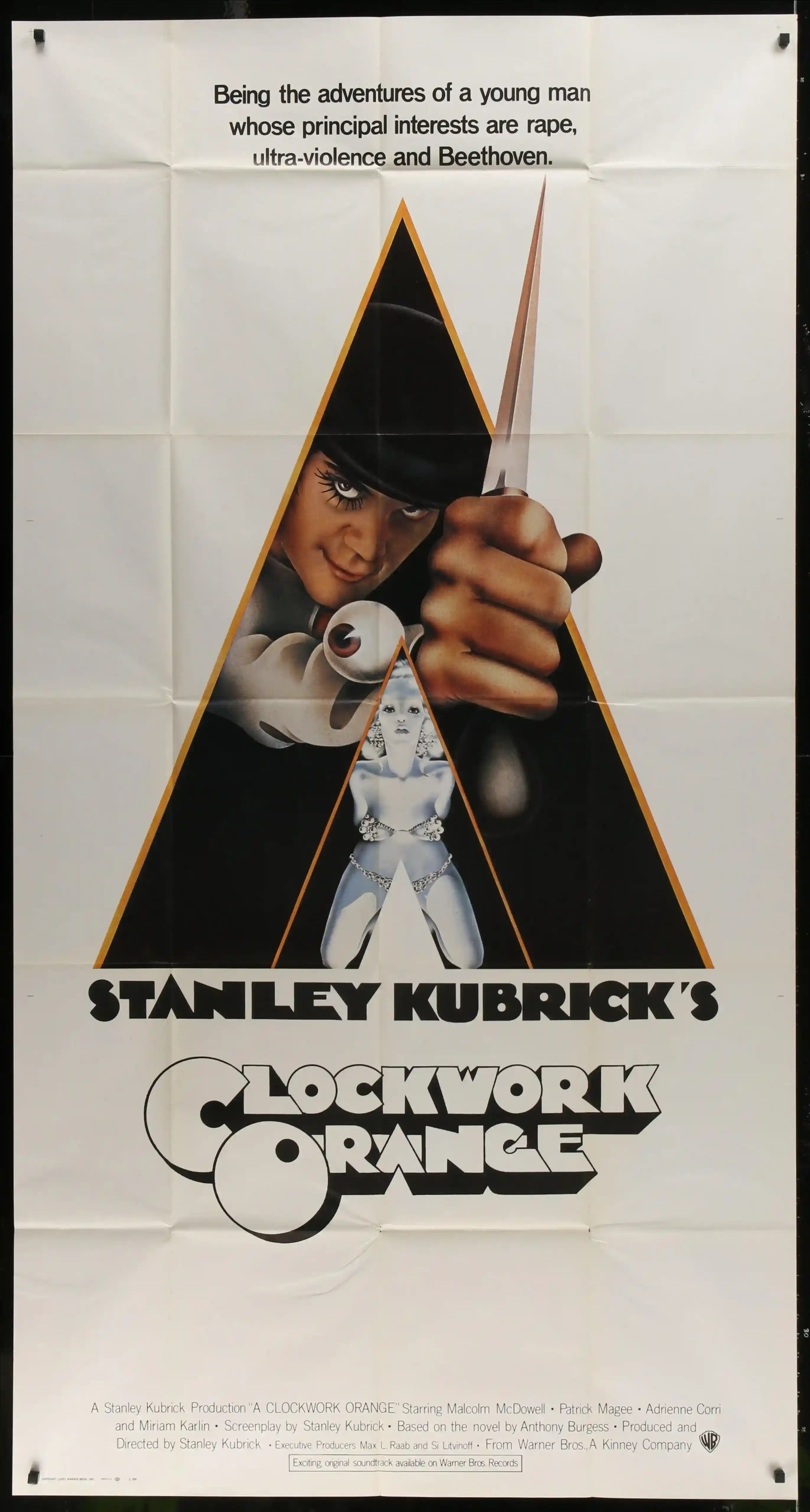 A Clockwork Orange Movie Poster 1971 3 Sheet (41x81)