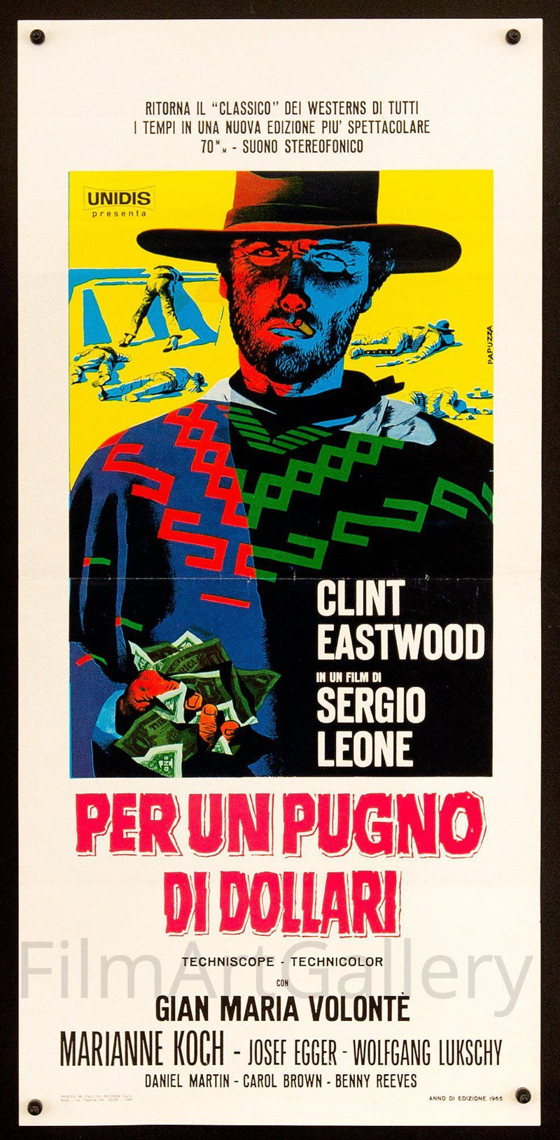 A Fistful of Dollars Italian Locandina (13x28) Original Vintage Movie Poster