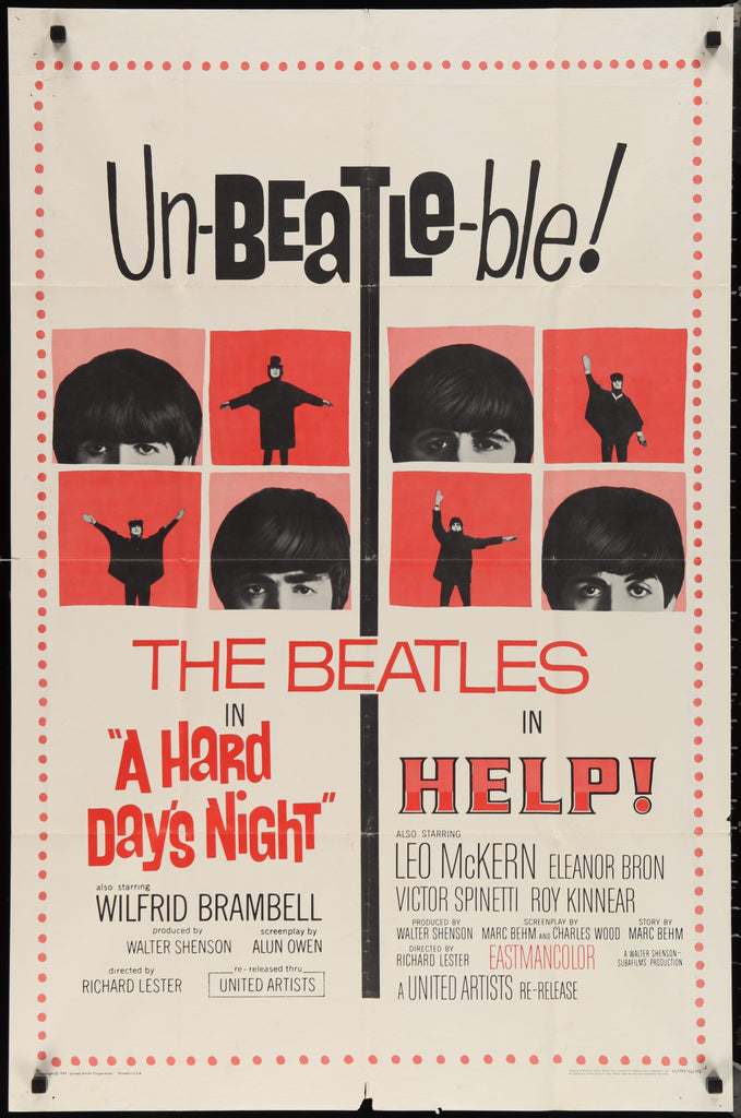 A Hard Day's Night / Help Original Vintage Movie Poster