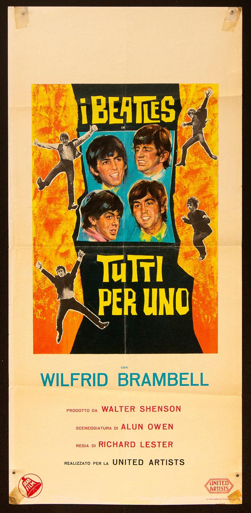 A Hard Day's Night Italian Locandina (13x28) Original Vintage Movie Poster