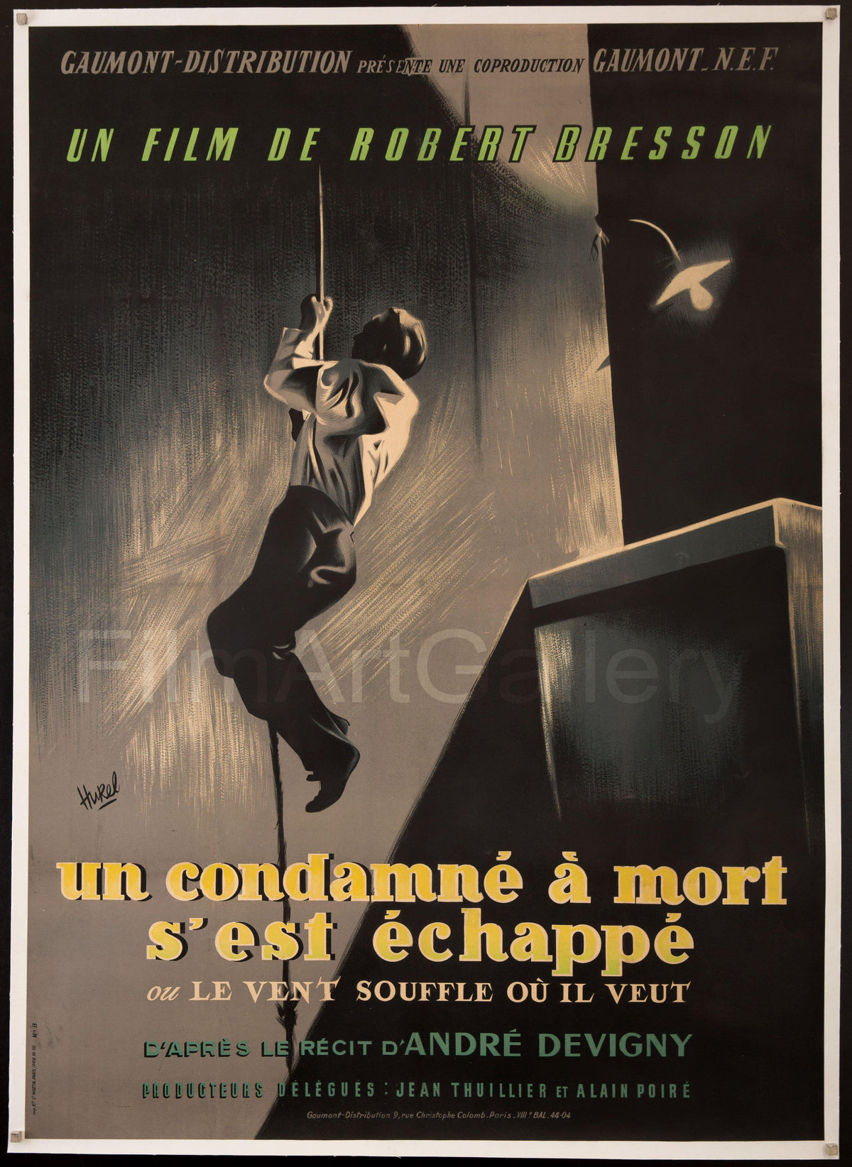 A Man Escaped (Un Condamne A Mort S&#39;Est Echappe) Original Vintage Movie Poster