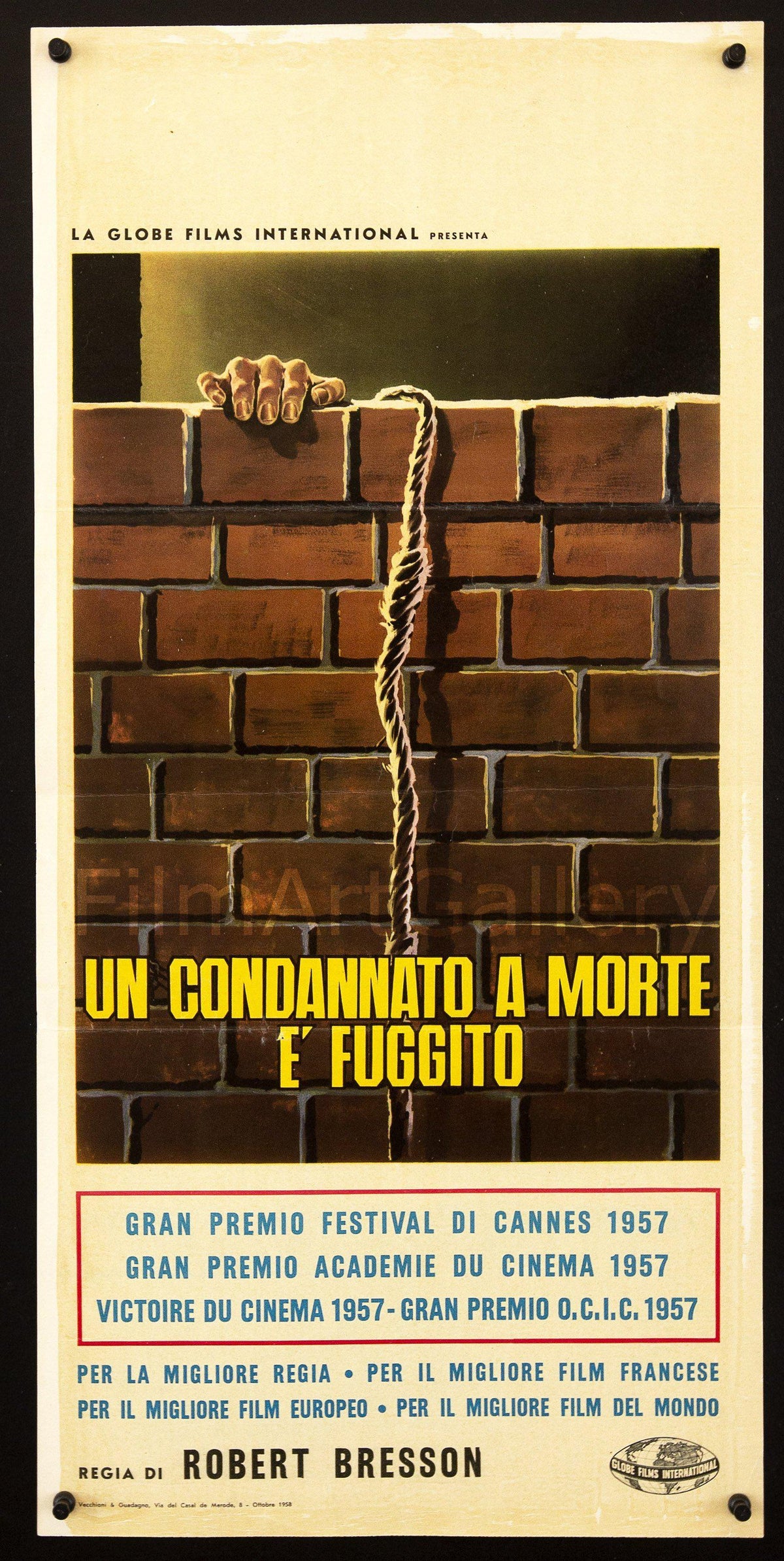 A Man Escaped (Un Condamne A Mort S&#39;Est Echappe) Original Vintage Movie Poster