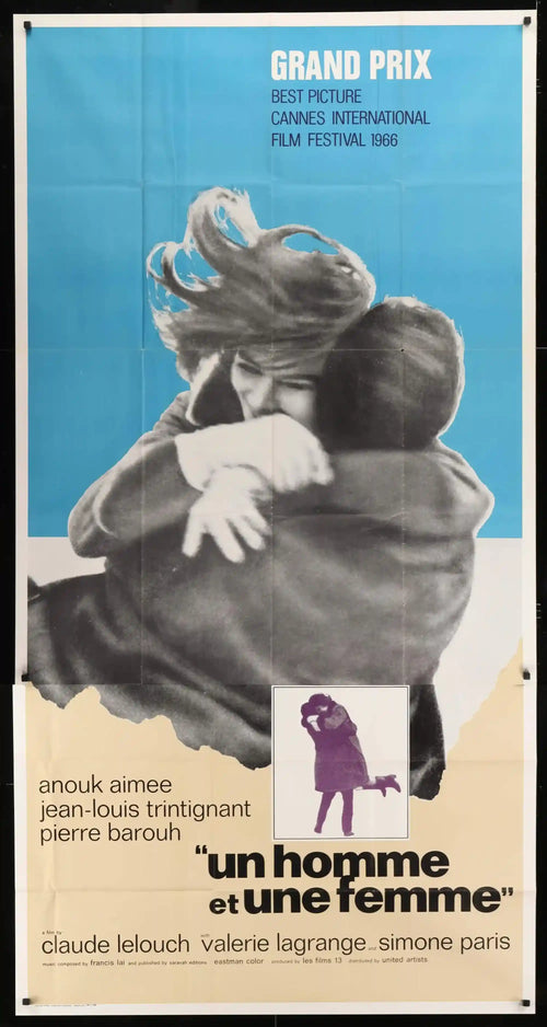 A Man and a Woman (Un Homme et Une Femme) Original Vintage Movie Poster