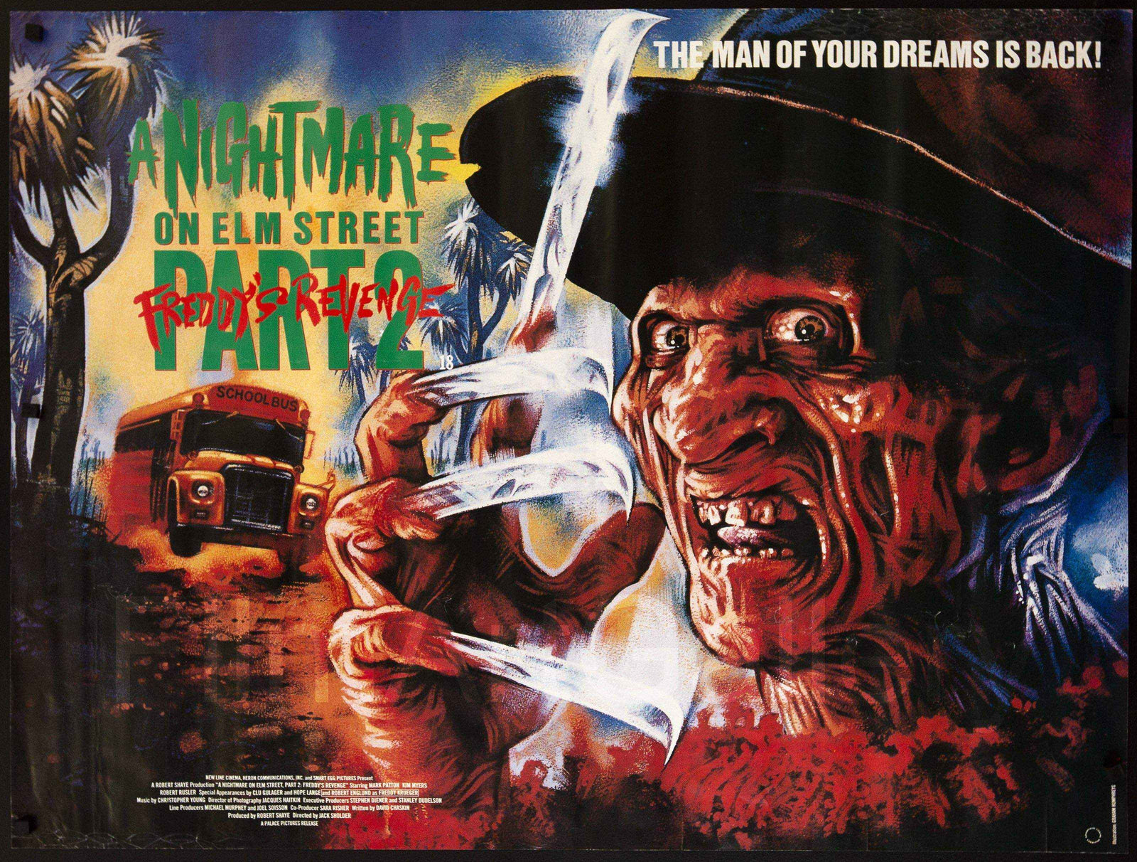 A Nightmare On Elm Street 2 Freddy's Revenge Original Vintage Movie Poster