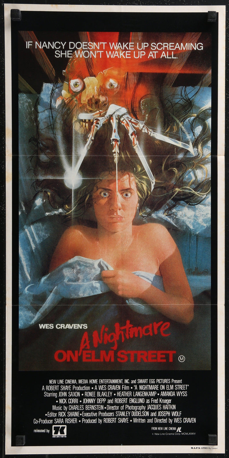 A Nightmare On Elm Street Australian Daybill (13x30) Original Vintage Movie Poster
