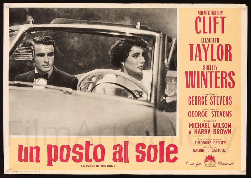 A Place In the Sun Italian Photobusta (18x26) Original Vintage Movie Poster
