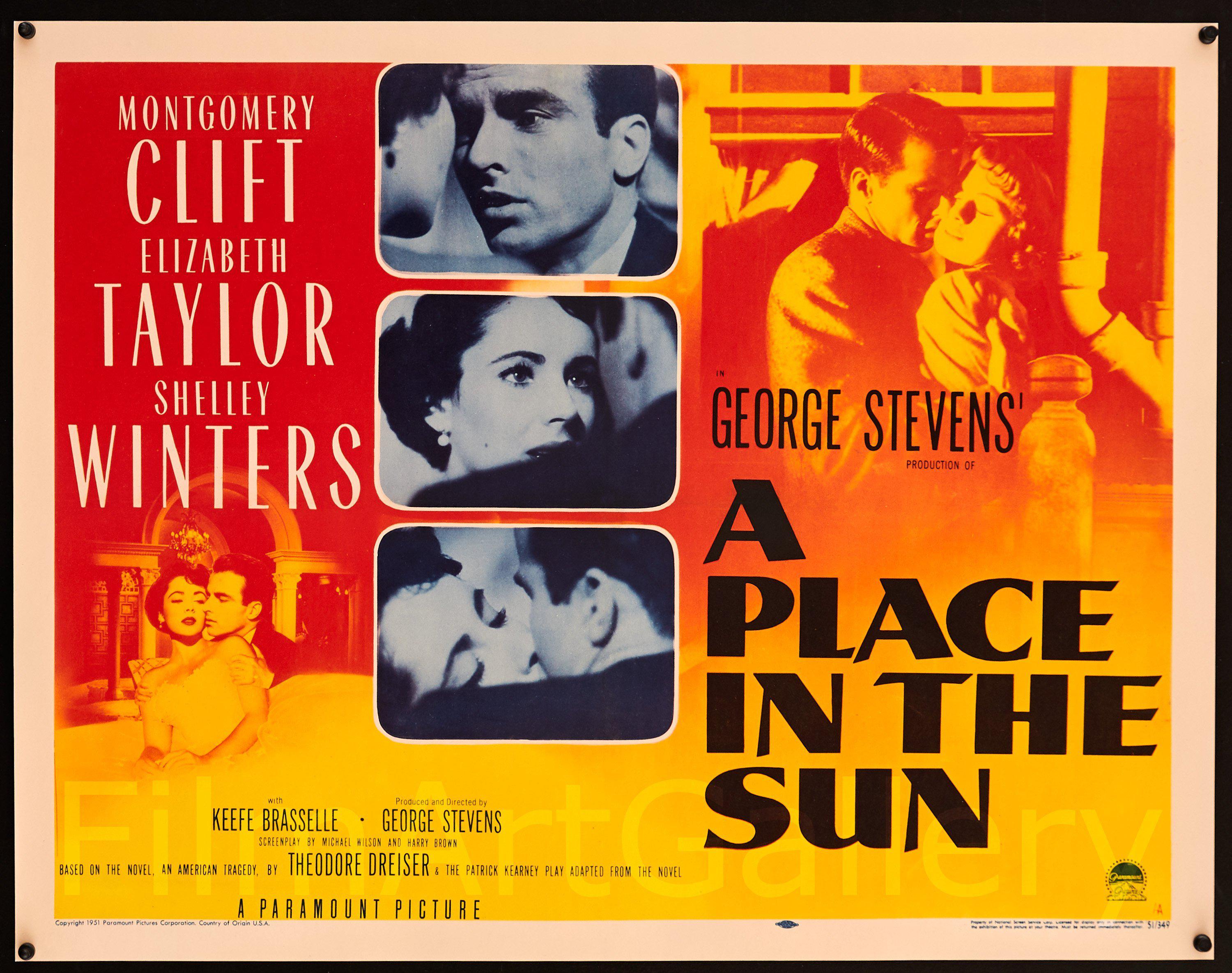 A Place In the Sun Movie Poster 1951 Half Sheet (22x28)
