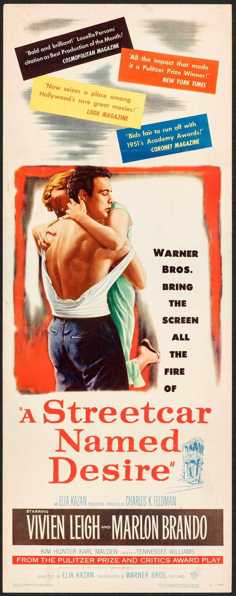 A Streetcar Named Desire Insert (14x36) Original Vintage Movie Poster