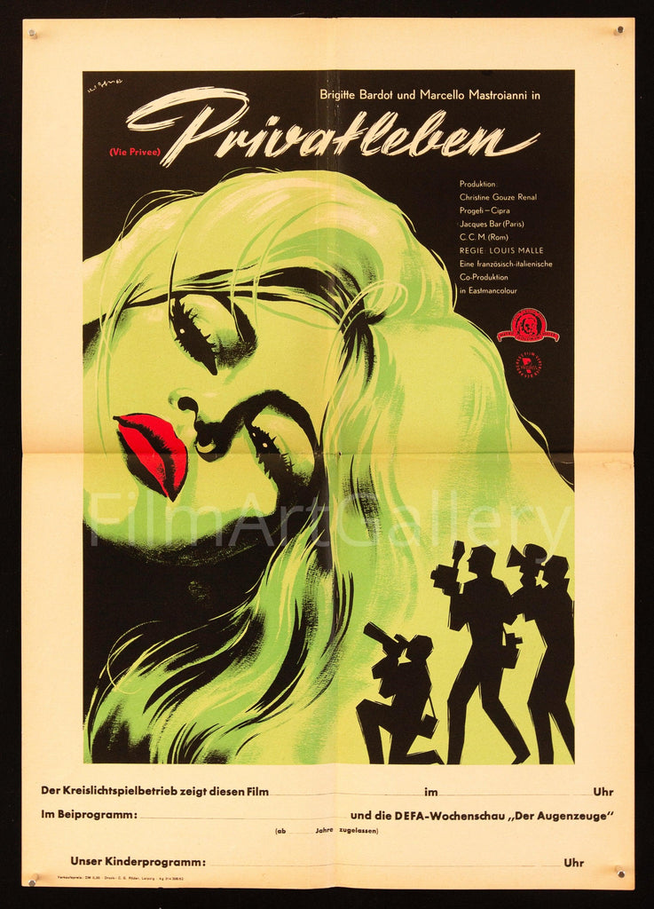 A Very Private Affair (Vie Privee) German A1 (23x33) Original Vintage Movie Poster