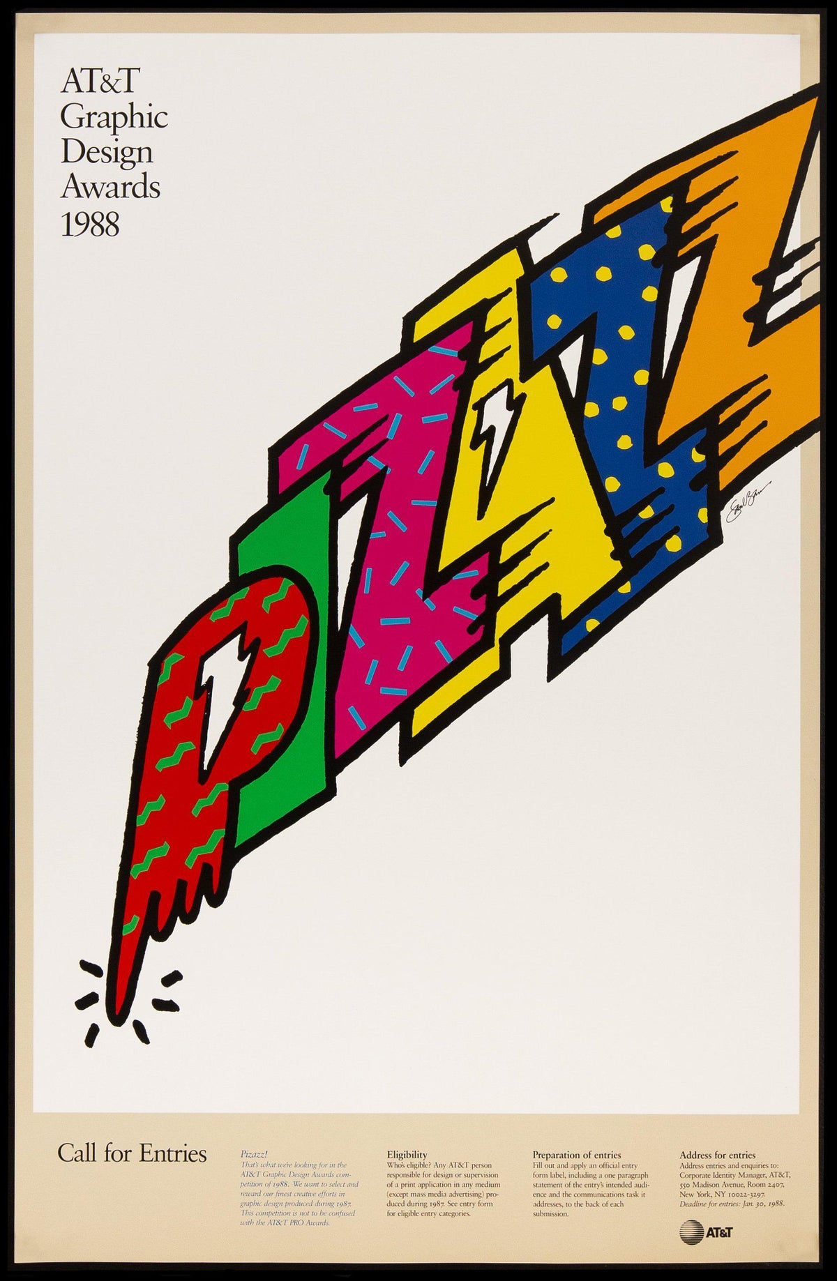 AT&amp;T Graphic Design Awards 1988 Original Vintage Movie Poster