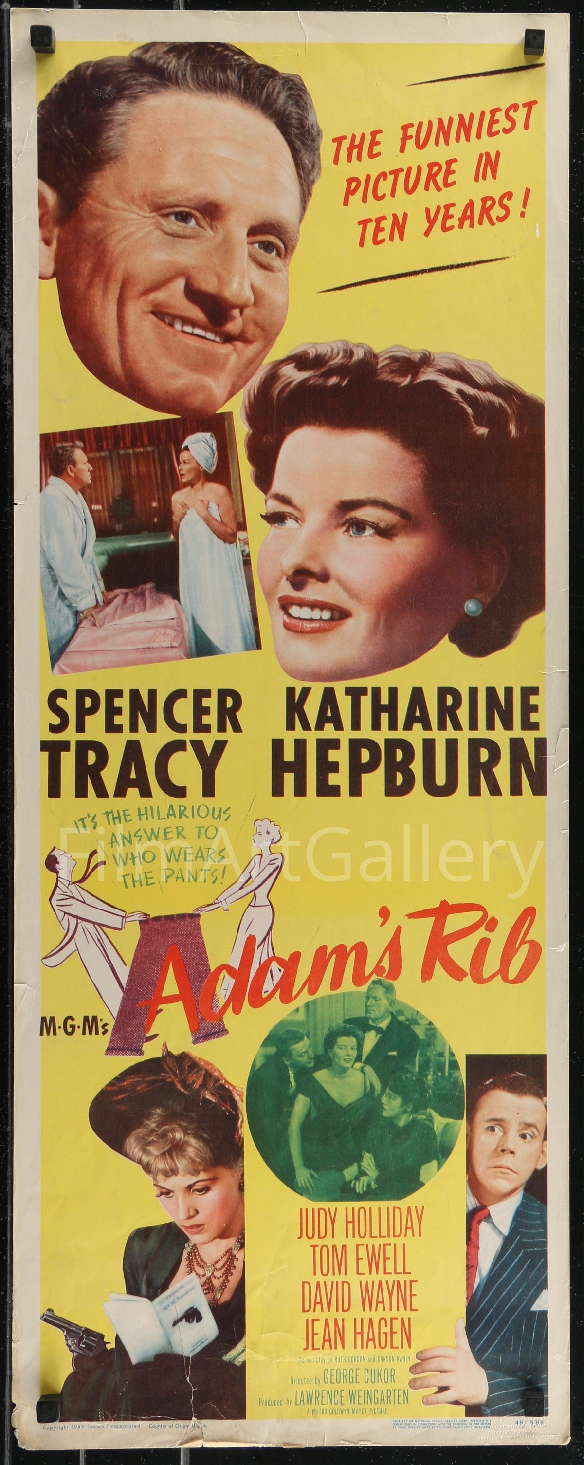 Adam&#39;s Rib Insert (14x36) Original Vintage Movie Poster