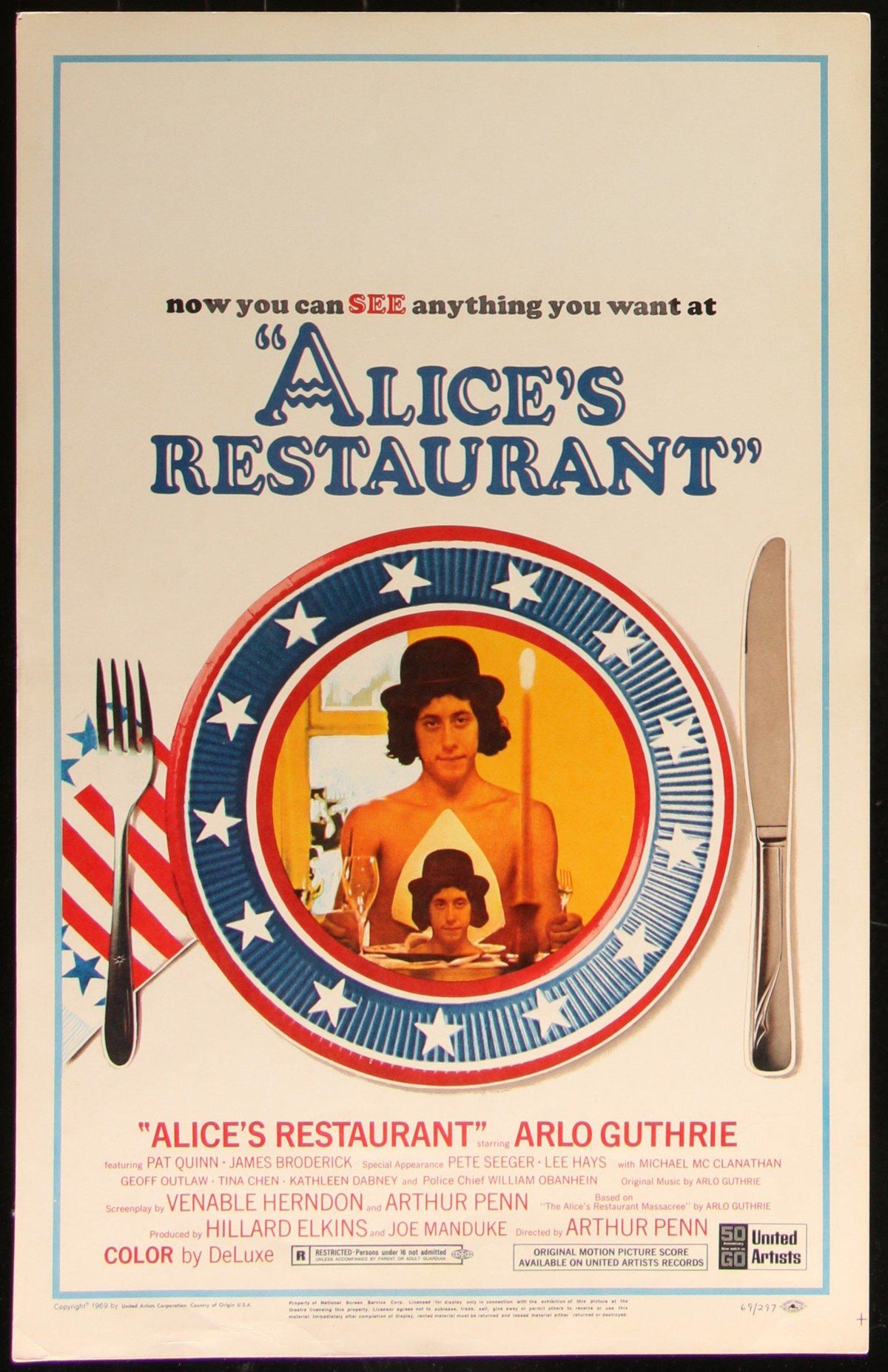 Alice&#39;s Restaurant Window Card (14x22) Original Vintage Movie Poster