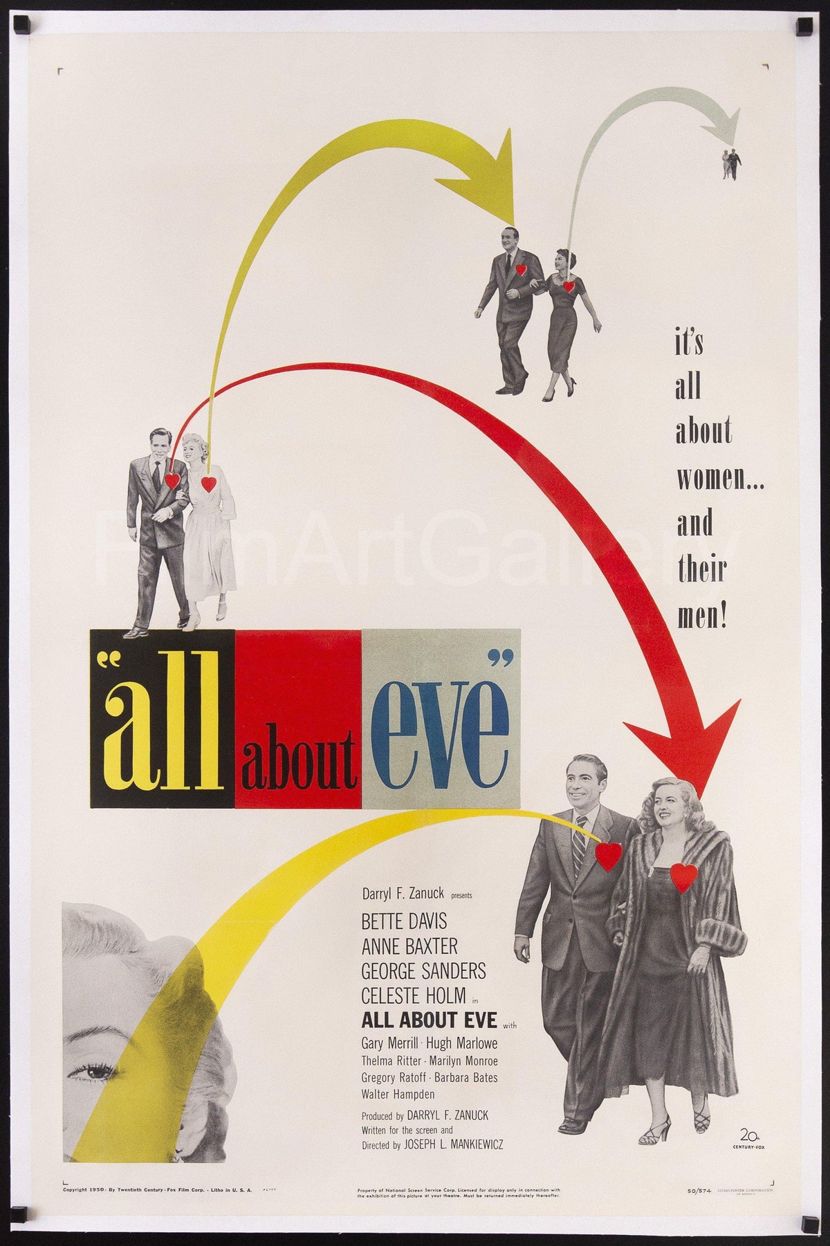 All About Eve 1 Sheet (27x41) Original Vintage Movie Poster