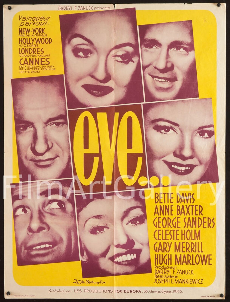 All About Eve French Small (23x32) Original Vintage Movie Poster