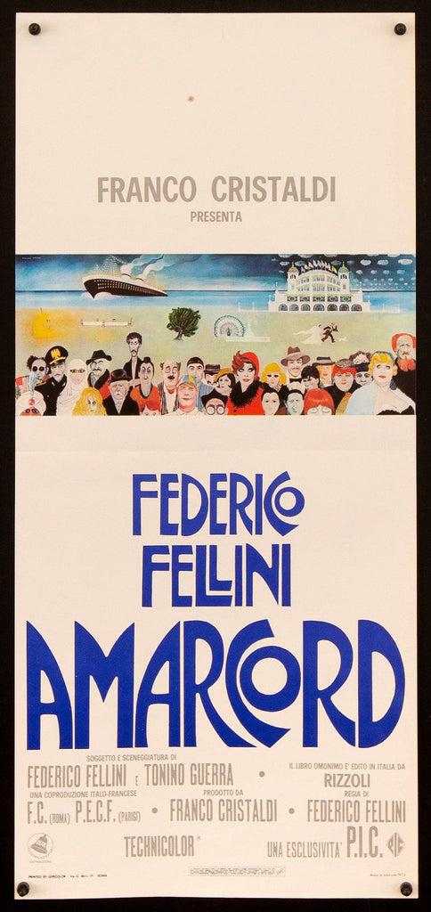 Amarcord Italian Locandina (13x28) Original Vintage Movie Poster