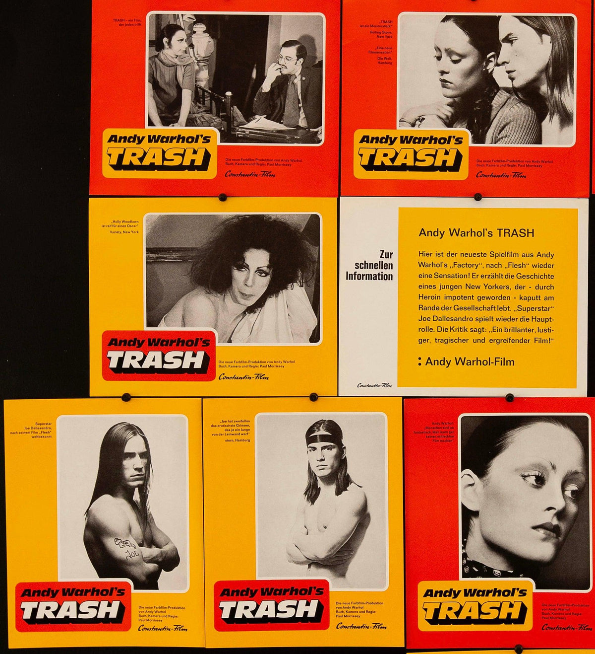 Andy Warhol&#39;s Trash Lobby Card Set Original Vintage Movie Poster