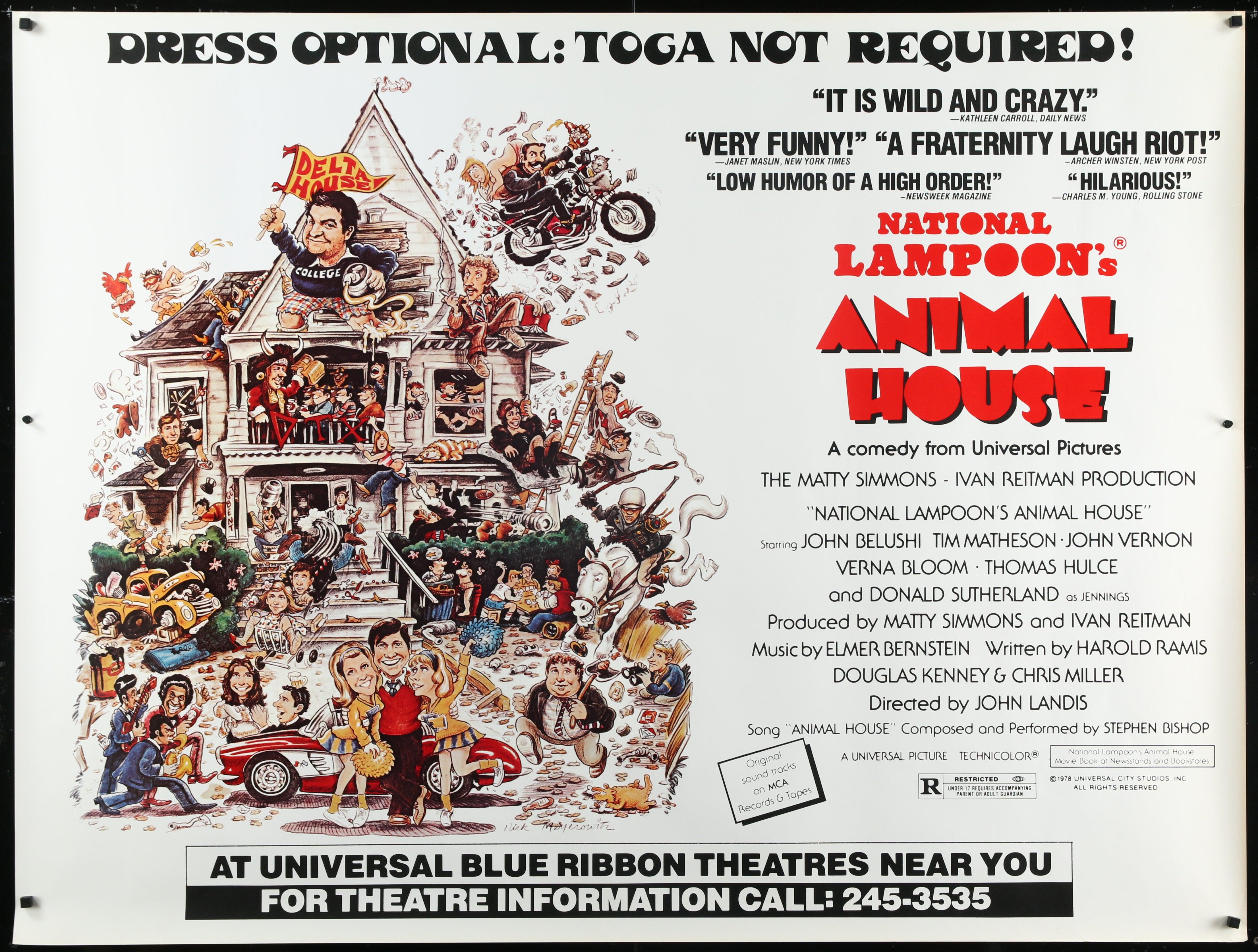 アニマルハウス　USオリジナル映画ポスター アニマルハウス USオリジナル映画ポスター