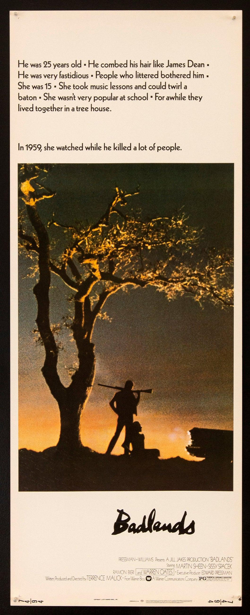 Badlands Insert (14x36) Original Vintage Movie Poster