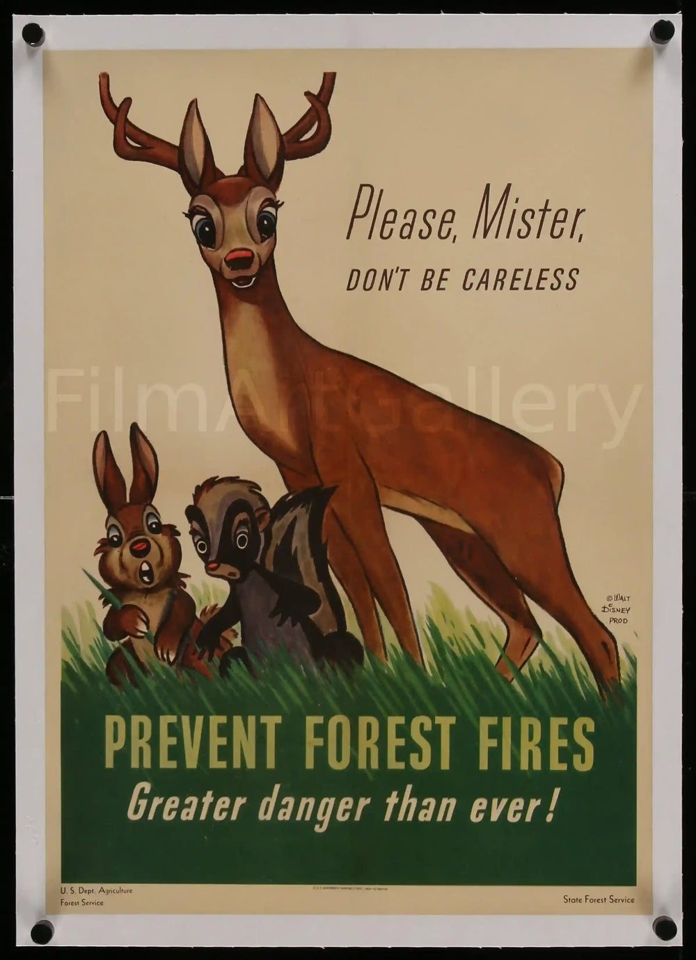 Bambi (U.S. Forest Service) Original Vintage Movie Poster