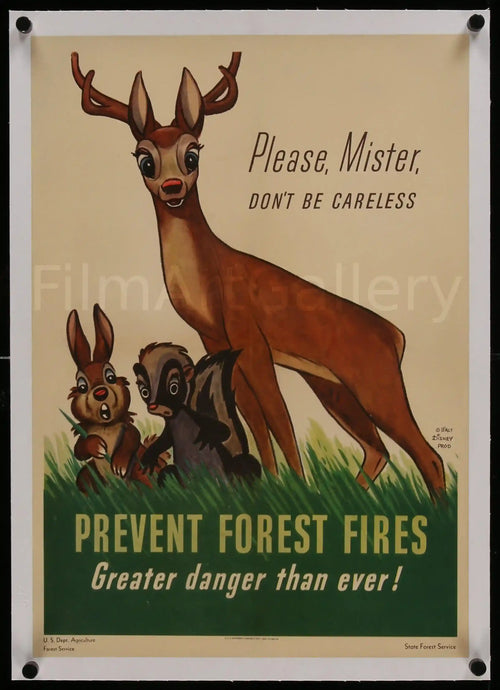 Bambi (U.S. Forest Service) Original Vintage Movie Poster