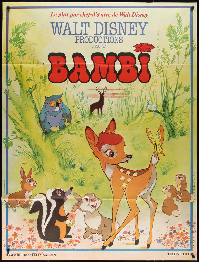 RARE WALT DISNEY IRON ON TRANSFERS 1966 BAMBI Movie Promo Unused