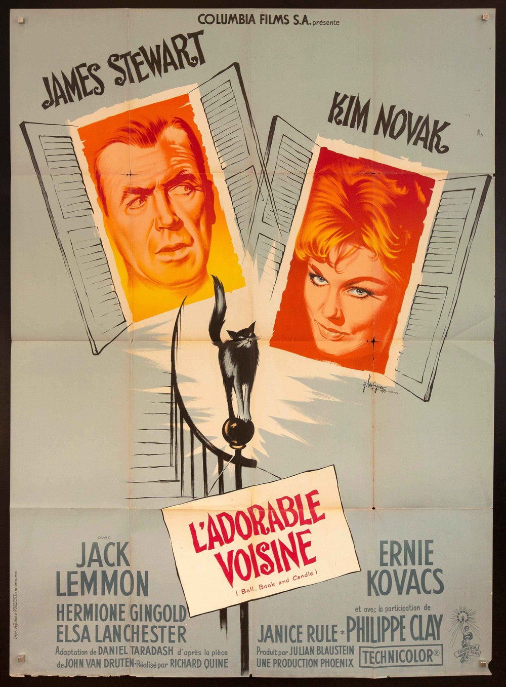 Bell Book and Candle Original Vintage Movie Poster
