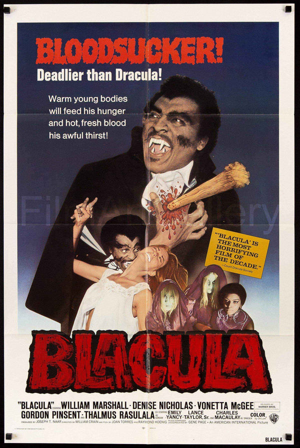 希少】吸血鬼ブラキュラ 1972年 映画ポスター BLACULA ヴィンテージ Blacula Movie Poster 1972 1 Sheet (27x41)