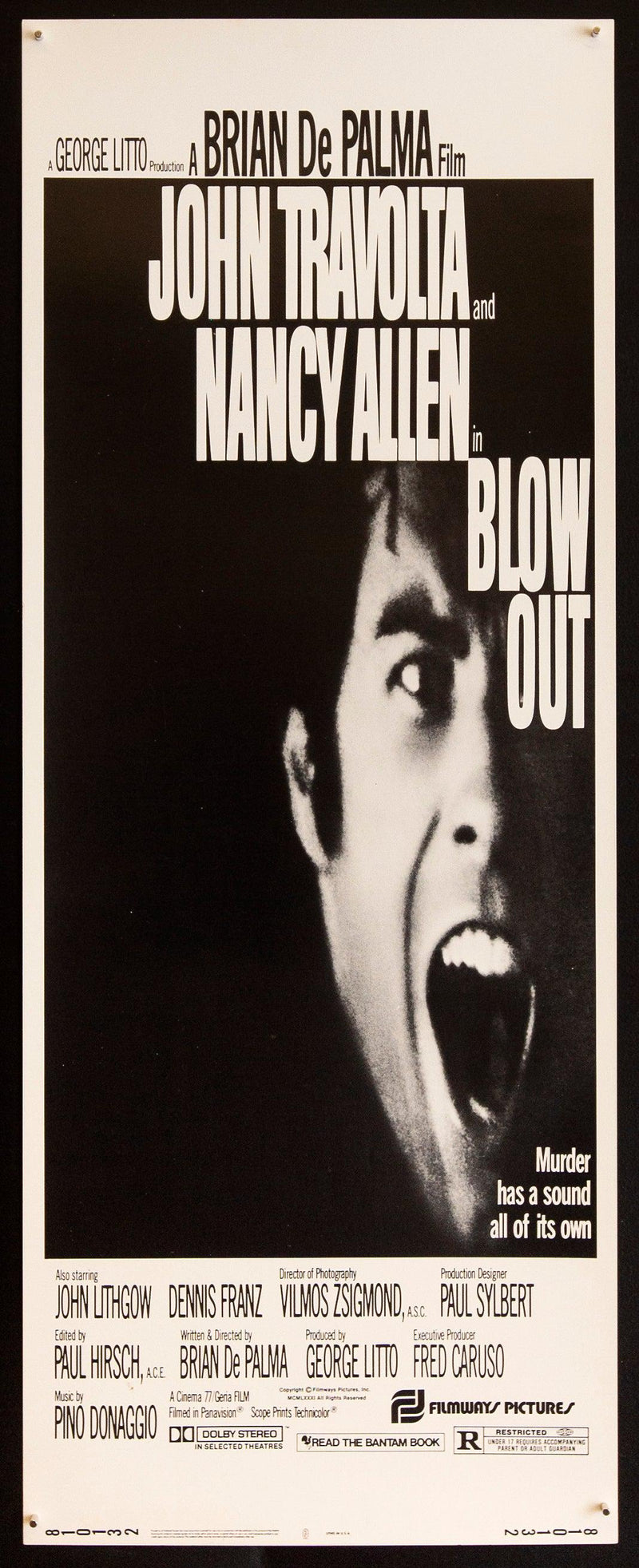 Blow Out Insert (14x36) Original Vintage Movie Poster
