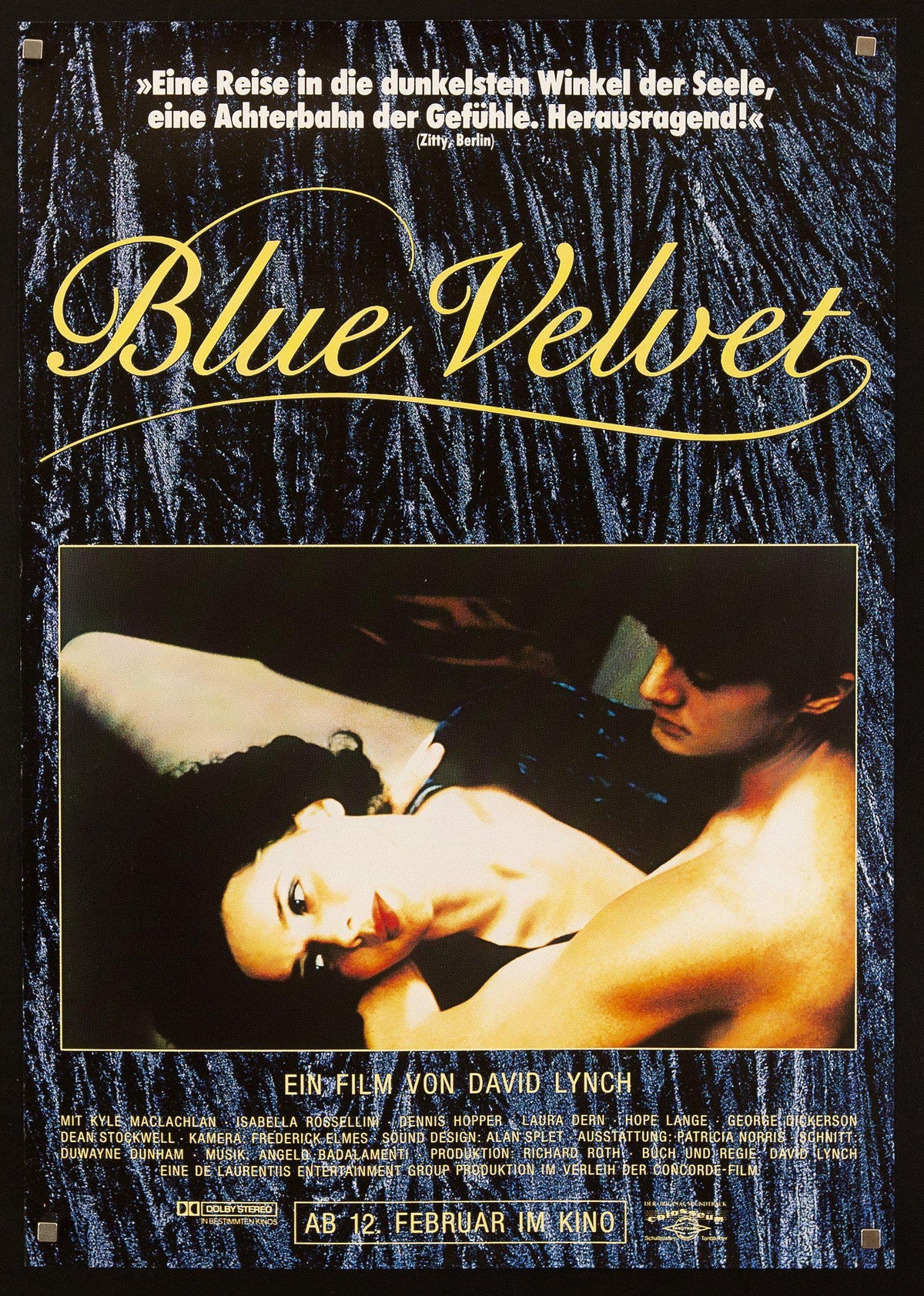 Blue Velvet Original Vintage Movie Poster