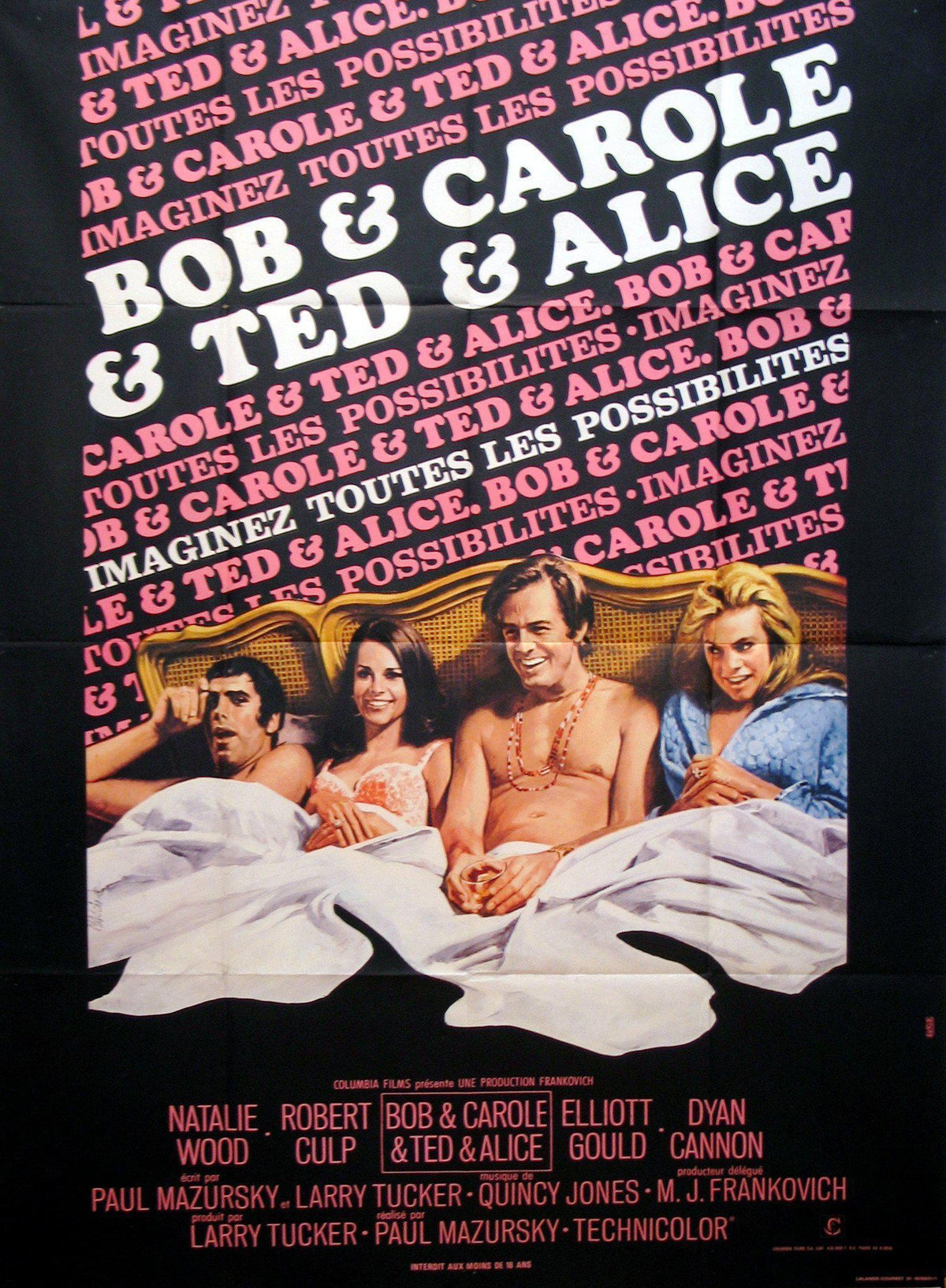Bob &amp; Carol &amp; Ted &amp; Alice French 1 panel (47x63) Original Vintage Movie Poster