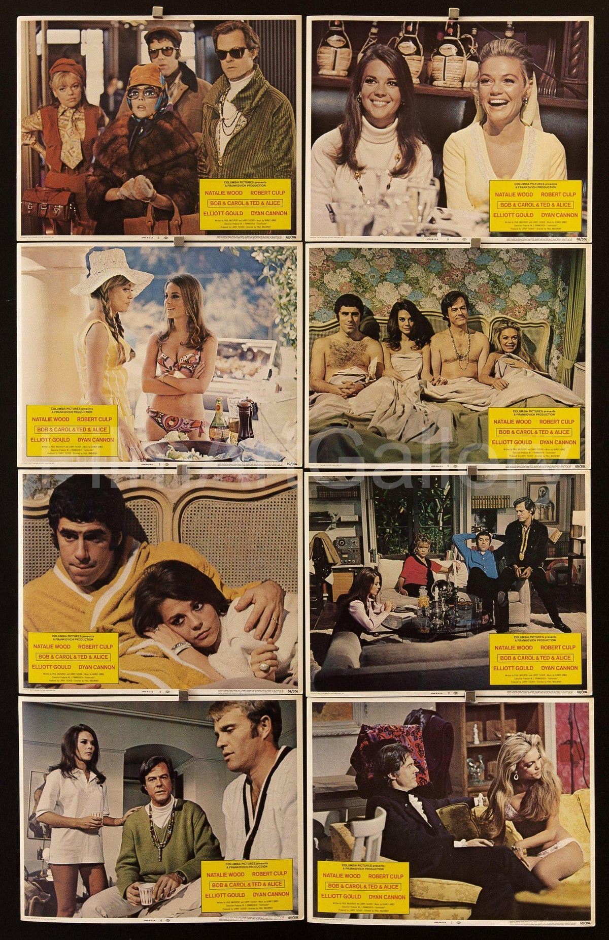 Bob &amp; Carol &amp; Ted &amp; Alice Lobby Card Set (8-11x14) Original Vintage Movie Poster