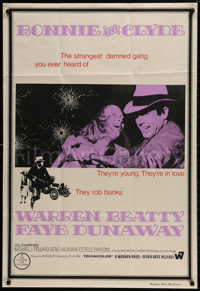 Bonnie and Clyde 1 Sheet (27x41) Original Vintage Movie Poster