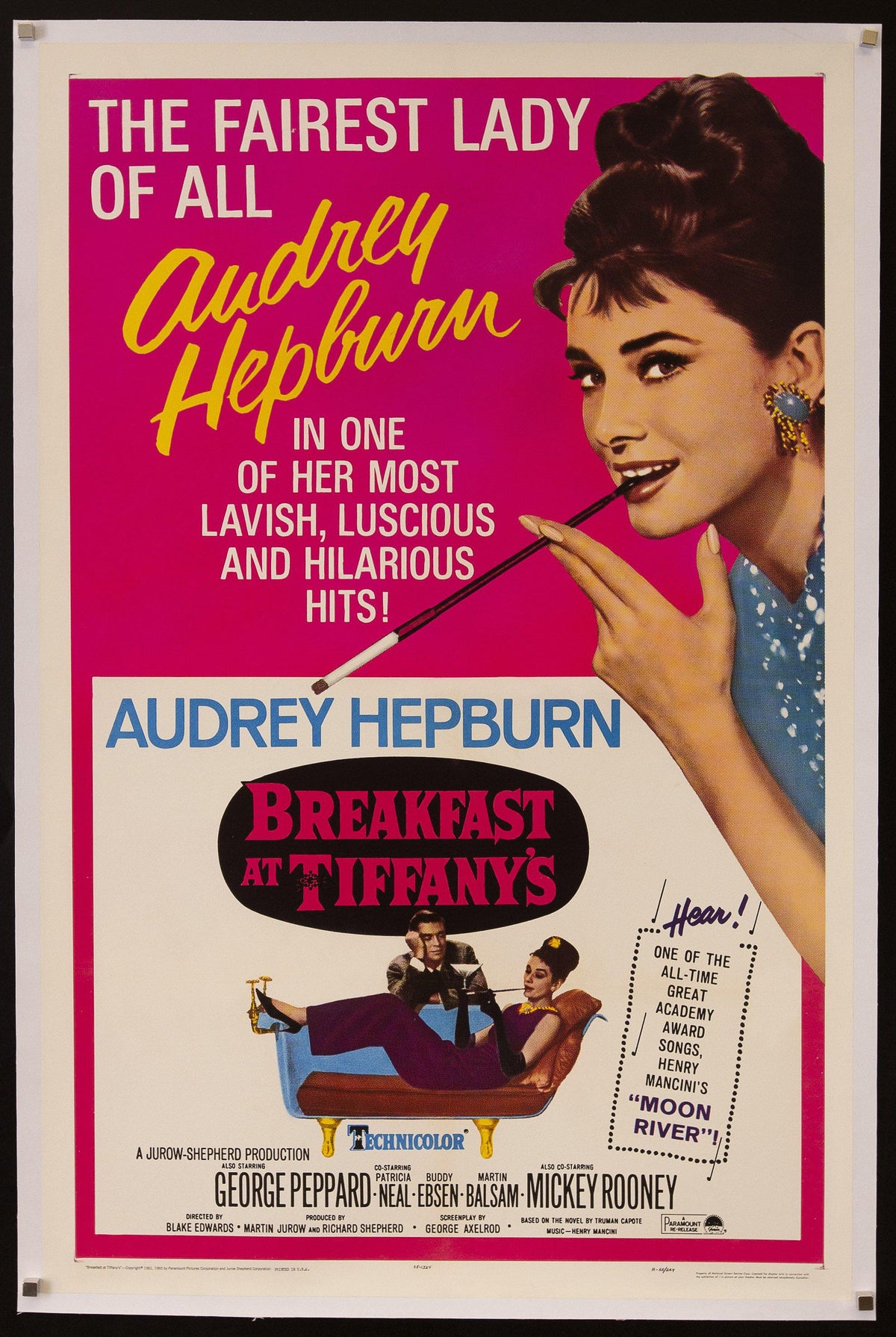 Breakfast At Tiffany&#39;s 1 Sheet (27x41) Original Vintage Movie Poster