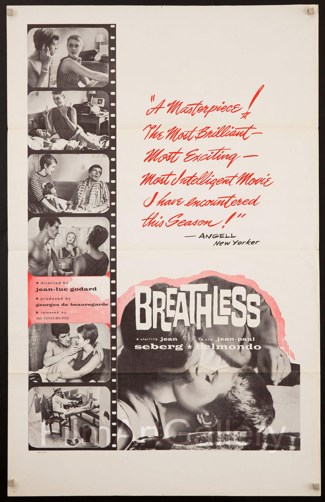 Breathless (A Bout De Souffle) 1 Sheet (27x41) Original Vintage Movie Poster
