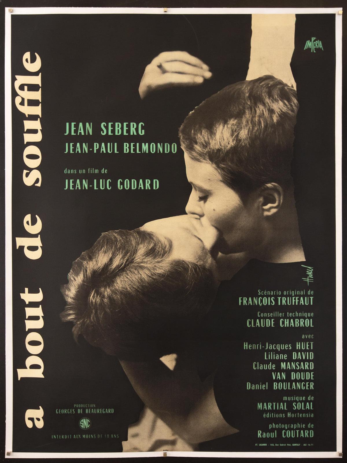 Breathless (A Bout De Souffle) French 1 Panel (47x63) Original Vintage Movie Poster