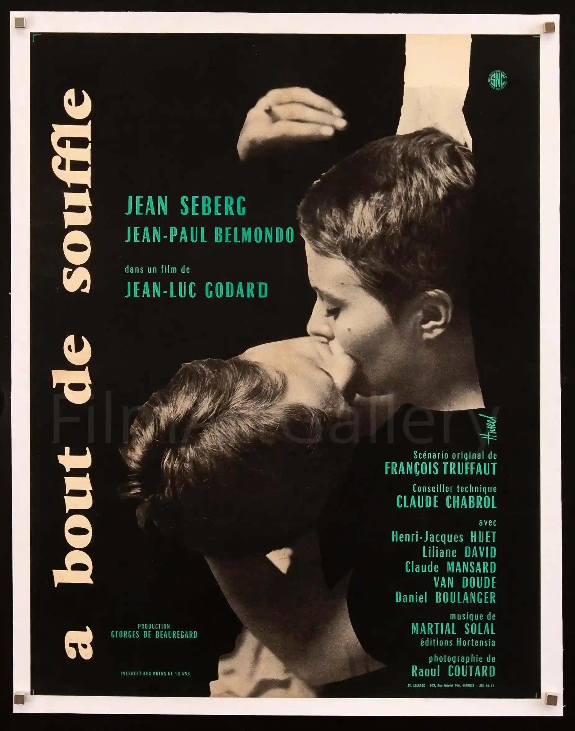 Breathless (A Bout De Souffle) Movie Poster 1960 French small Breathless (A Bout De Souffle) Movie Poster 1960 French small
