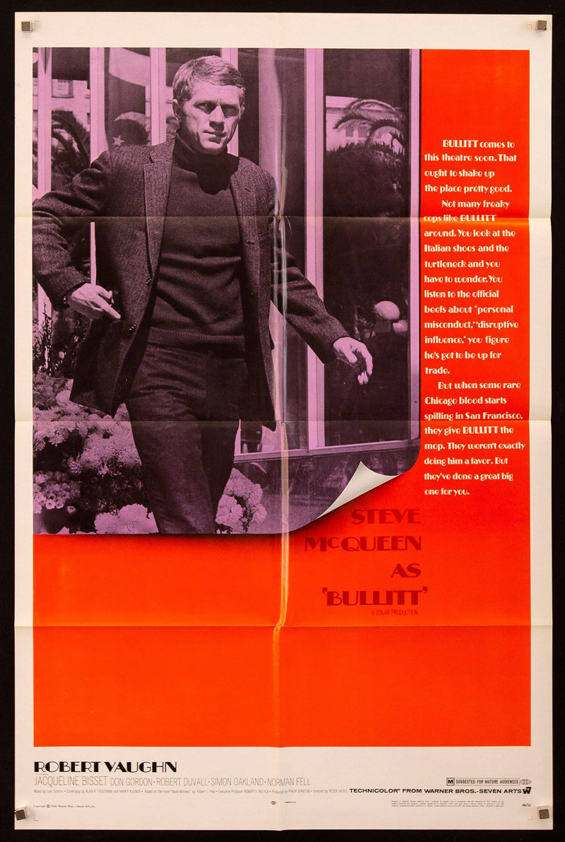 Bullitt 1 Sheet (27x41) Original Vintage Movie Poster