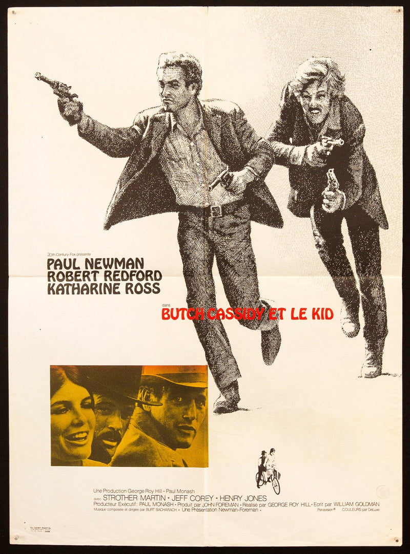 Butch Cassidy and the Sundance Kid French small (23x32) Original Vintage Movie Poster