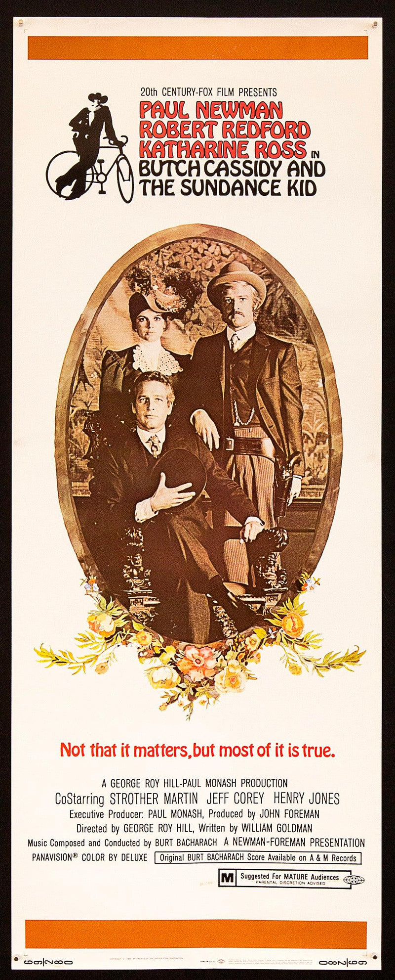 Butch Cassidy and the Sundance Kid Insert (14x36) Original Vintage Movie Poster