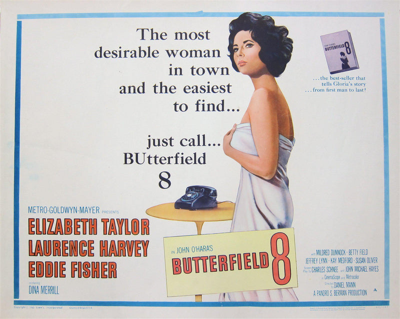 Butterfield 8 Half sheet (22x28) Original Vintage Movie Poster