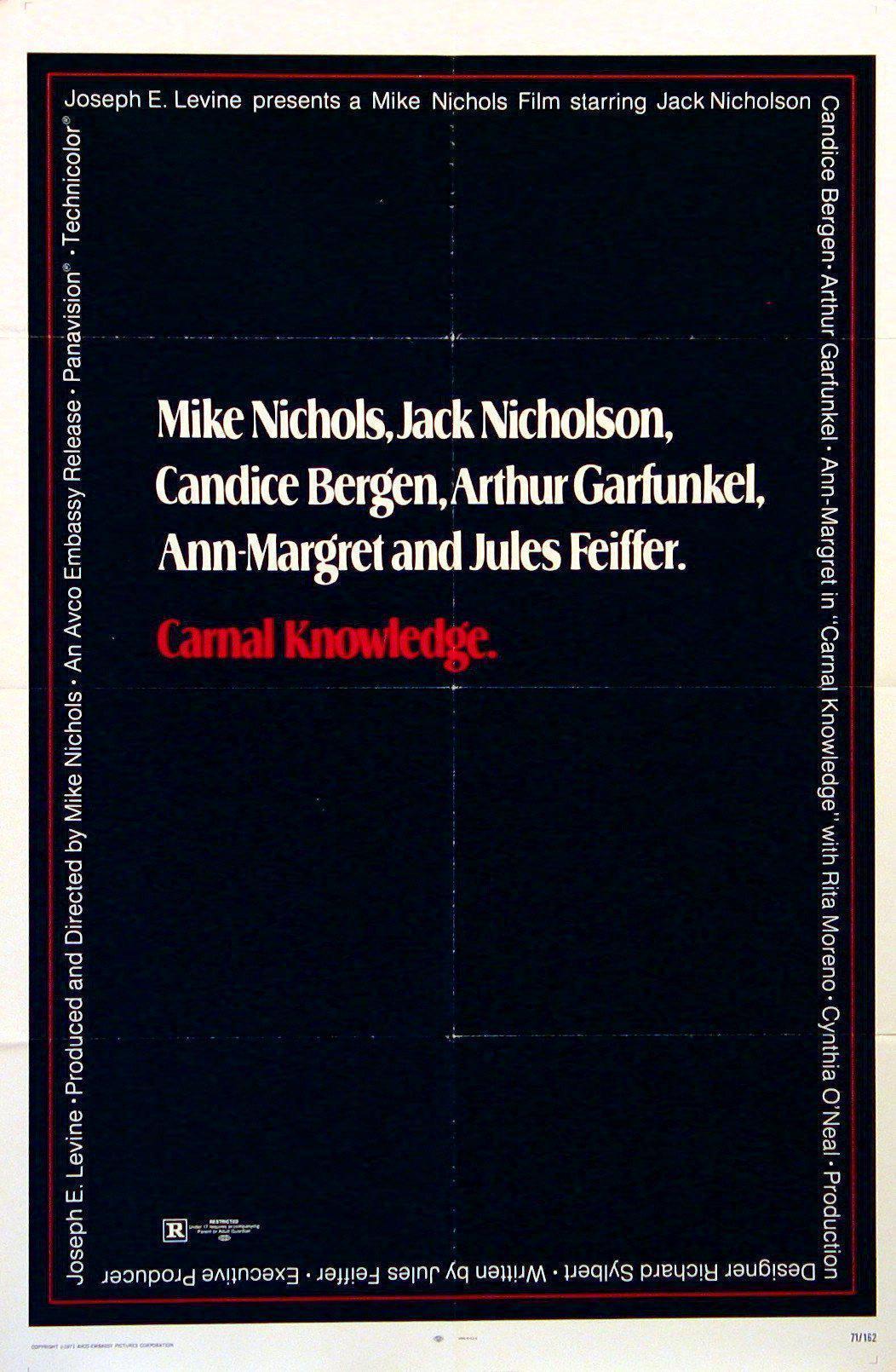 Carnal Knowledge 1 Sheet (27x41) Original Vintage Movie Poster