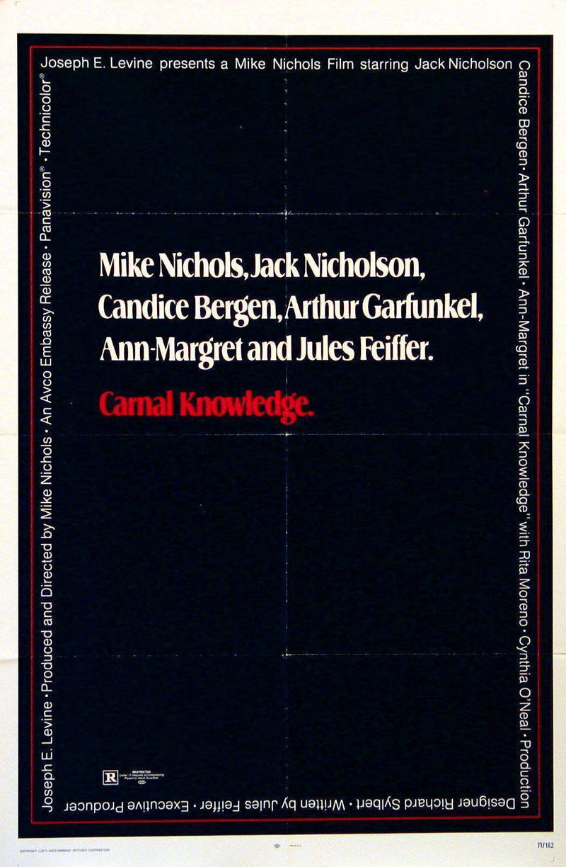 Carnal Knowledge 1 Sheet (27x41) Original Vintage Movie Poster