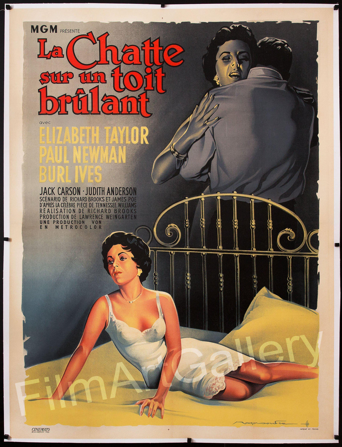 Cat on a Hot Tin Roof French 1 Panel (47x63) Original Vintage Movie Poster